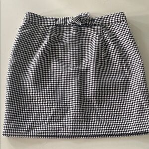 Loft Black and White Houndstooth Mini Skirt with Bow